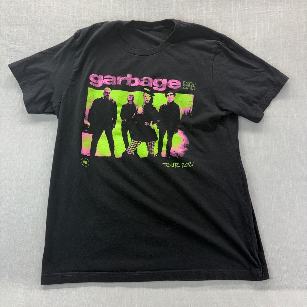 Garbages Band T-Shirt Unisex Small 2021 Tour Graphic Black Concert Tee